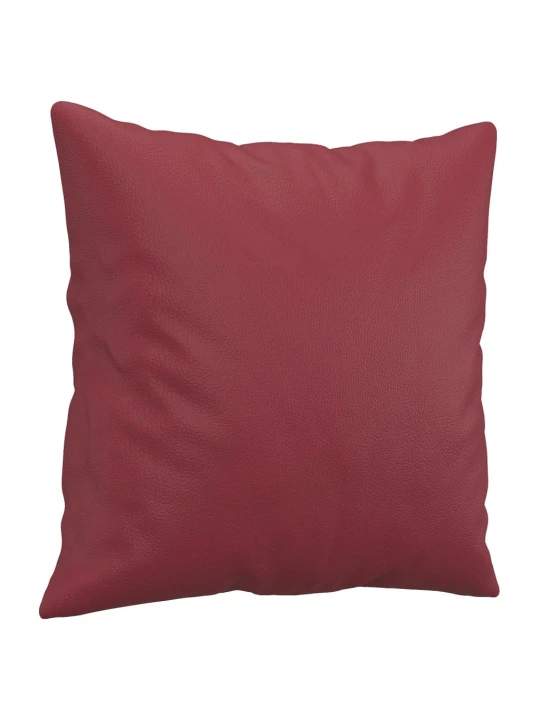 Dvivietė sofa su pagalvėlėmis, vyno, 140cm, dirbtinė oda