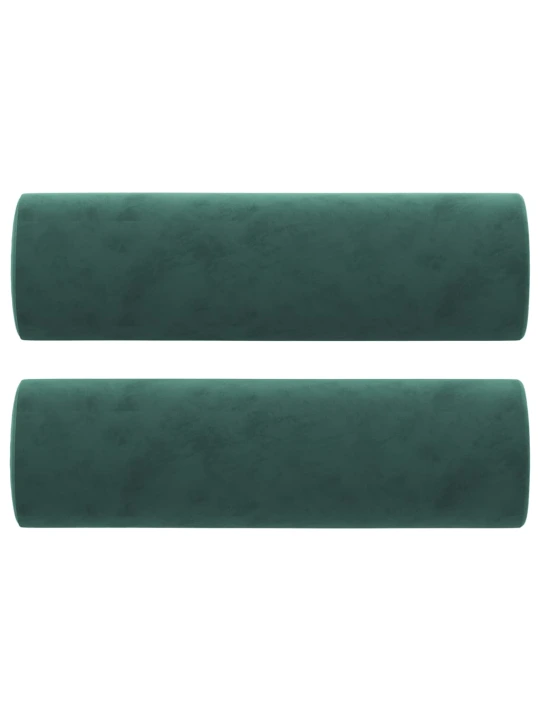 Dvivietė sofa su pagalvėlėmis, tamsiai žalia, 120cm, aksomas