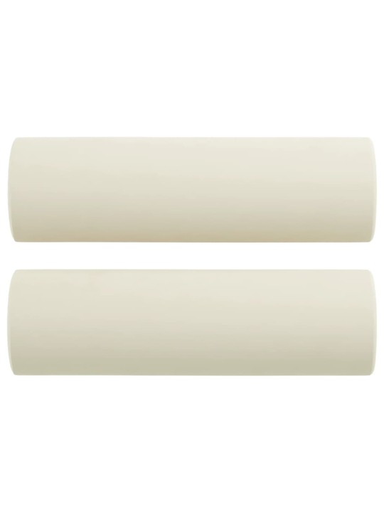 Dvivietė sofa su pagalvėlėmis, kreminės spalvos, 140cm, aksomas