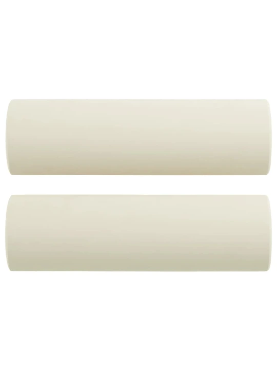 Dvivietė sofa su pagalvėlėmis, kreminės spalvos, 140cm, aksomas