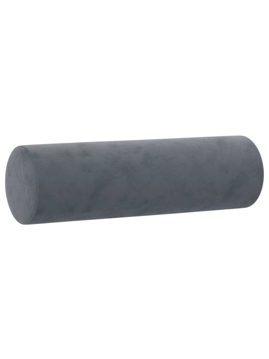 Trivietė sofa su pagalvėlėmis, tamsiai pilka, 180cm, aksomas