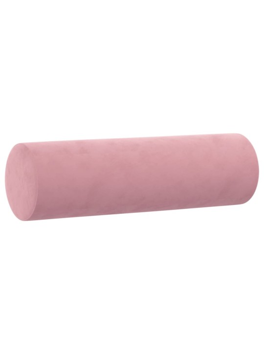 Trivietė sofa su pagalvėlėmis, rožinės spalvos, 180cm, aksomas