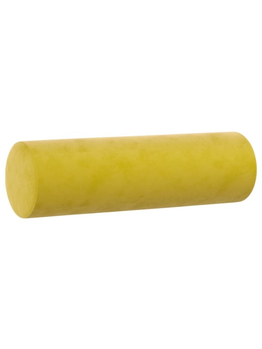Trivietė sofa su pagalvėlėmis, geltonos spalvos, 180cm, aksomas