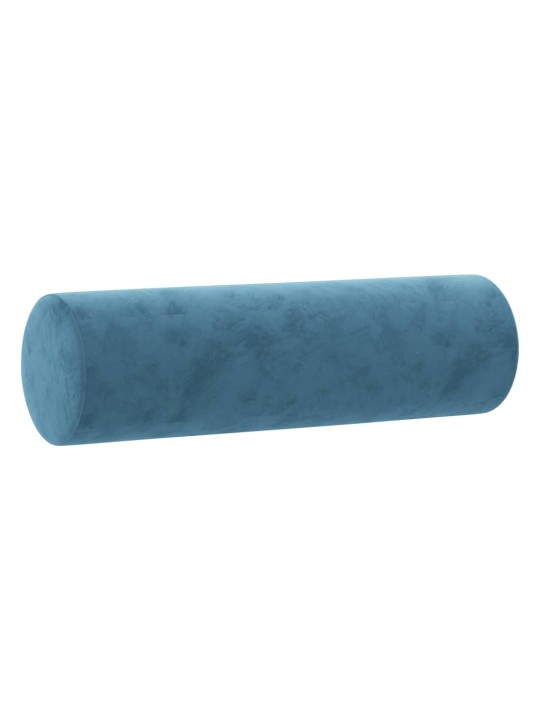 Trivietė sofa su pagalvėlėmis, mėlynos spalvos, 180cm, aksomas