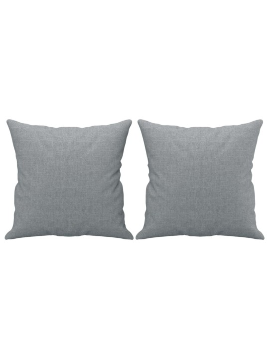 Trivietė sofa su pagalvėlėmis, šviesiai pilka, 180cm, audinys