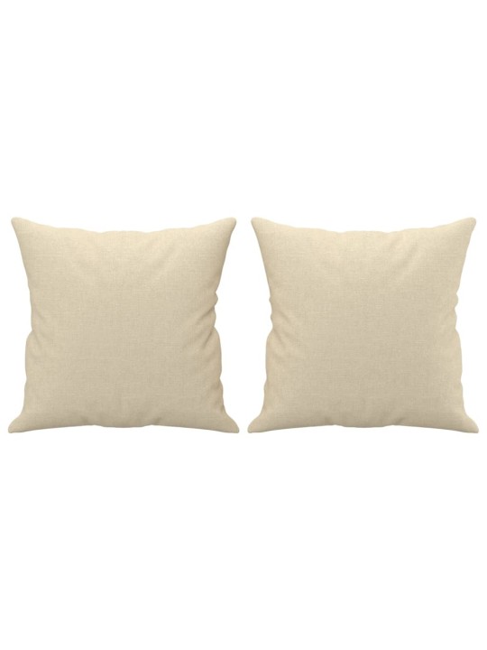 Trivietė sofa su pagalvėlėmis, kreminės spalvos, 180cm, audinys