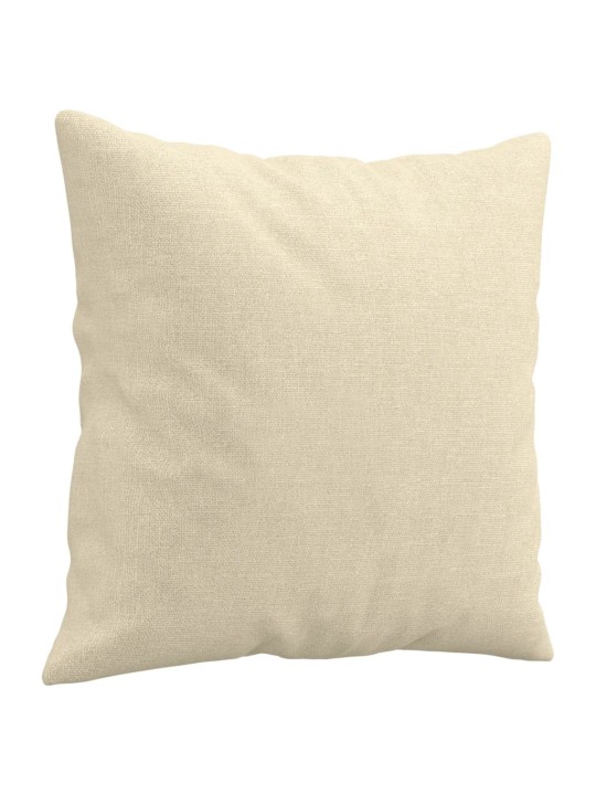 Trivietė sofa su pagalvėlėmis, kreminės spalvos, 180cm, audinys