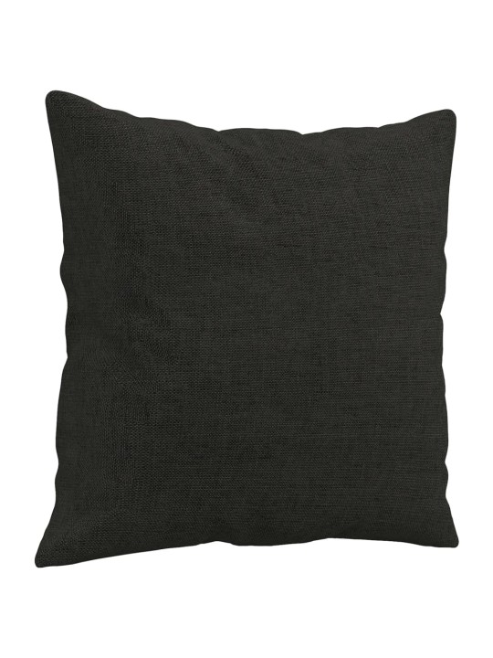 Trivietė sofa su pagalvėlėmis, juodos spalvos, 180cm, audinys