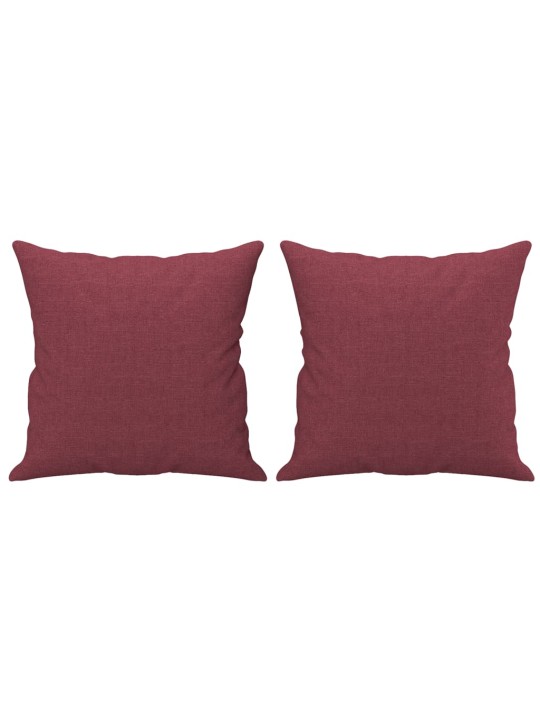 Trivietė sofa su pagalvėlėmis, raudonojo vyno, 180cm, audinys