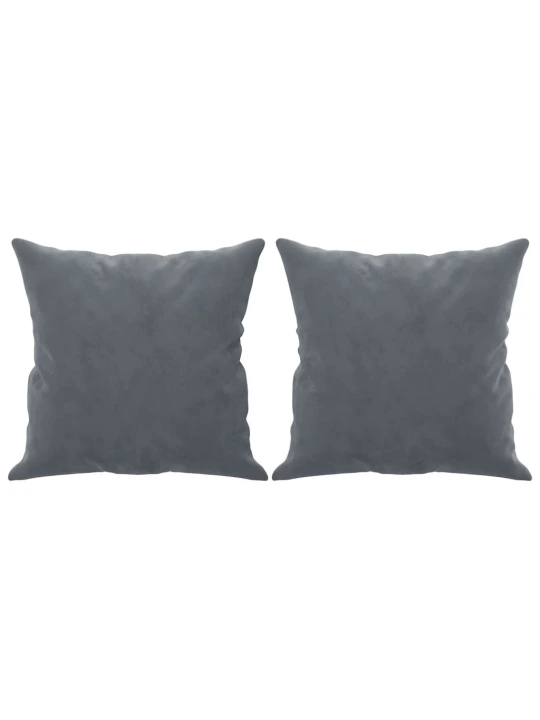 Dvivietė sofa su pagalvėlėmis, tamsiai pilka, 140cm, aksomas