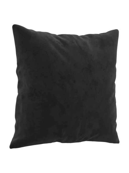 Dvivietė sofa su pagalvėlėmis, juodos spalvos, 140cm, aksomas