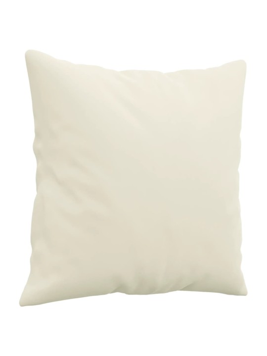Trivietė sofa su pagalvėlėmis, kreminės spalvos, 180cm, aksomas