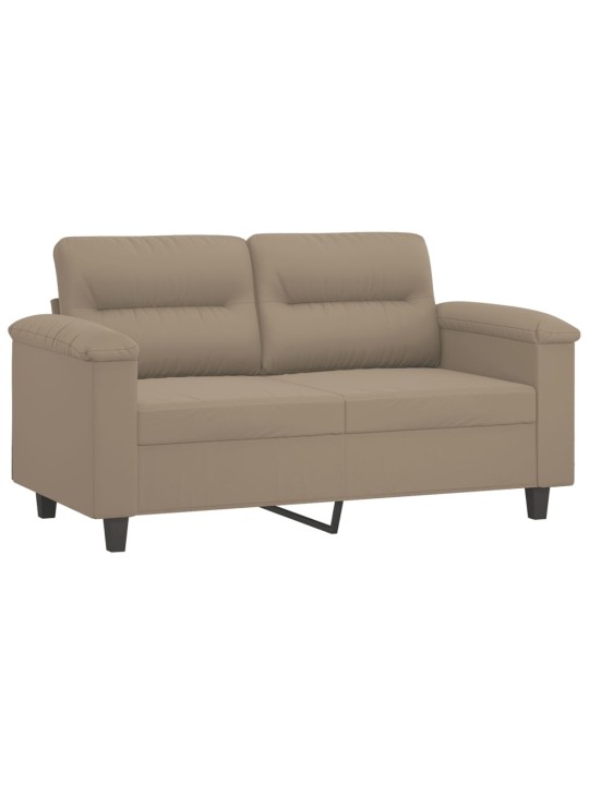 Dvivietė sofa su pagalvėmis, taupe, 120cm, mikropluošto audinys