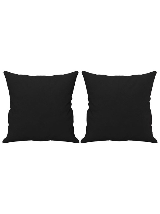 Trivietė sofa su pagalvėmis, juoda, 180cm, mikropluošto audinys