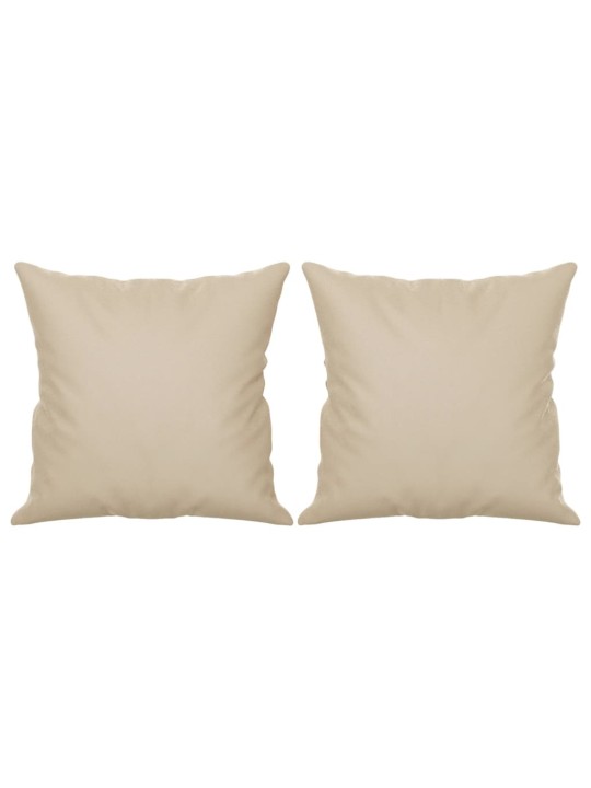 Trivietė sofa su pagalvėmis, kreminė, 180cm, audinys