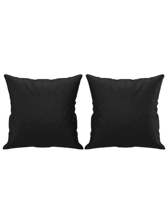 Dvivietė sofa su pagalvėlėmis, juoda, 120cm, dirbtinė oda