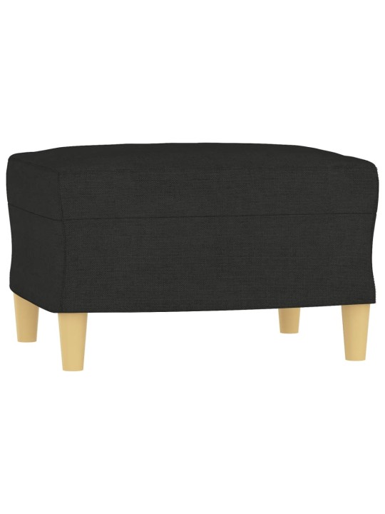 Trivietė sofa su pakoja, juodos spalvos, 180cm, audinys
