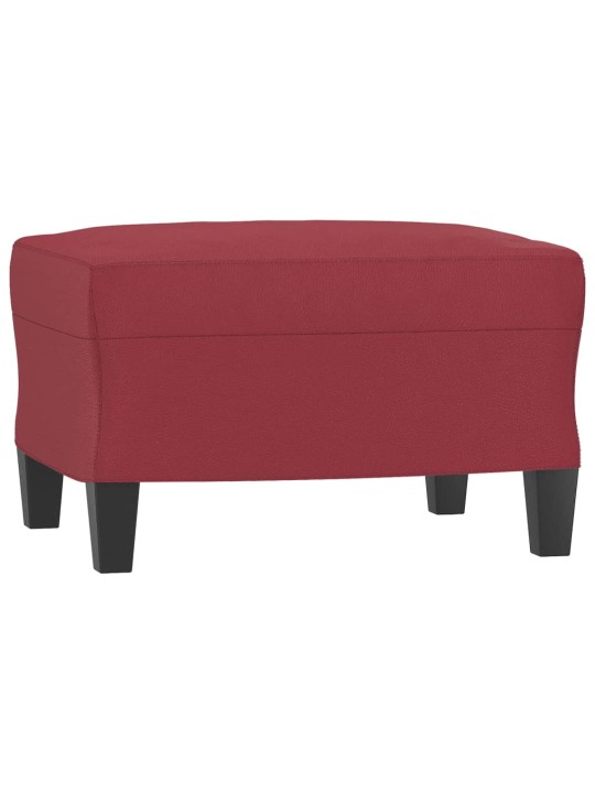 Trivietė sofa su pakoja, raudonojo vyno, 180cm, dirbtinė oda