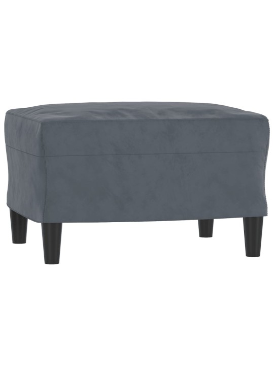 Trivietė sofa su pakoja, tamsiai pilkos spalvos, 180cm, aksomas