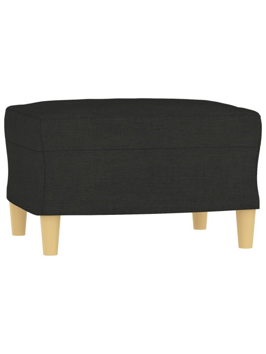 Trivietė sofa su pakoja, juodos spalvos, 180cm, audinys
