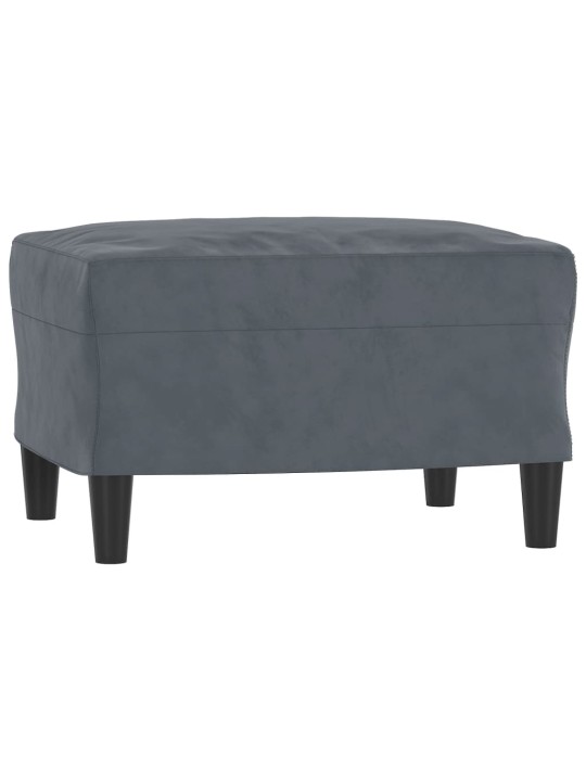 Trivietė sofa su pakoja, tamsiai pilkos spalvos, 180cm, aksomas