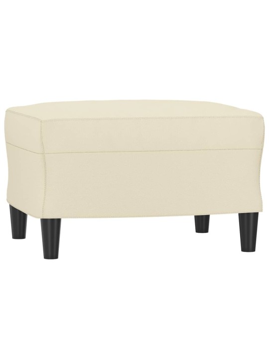 Trivietė sofa su pakoja, kreminės spalvos, 180cm, dirbtinė oda
