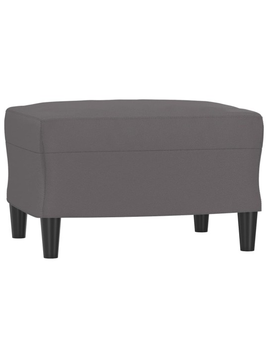 Trivietė sofa su pakoja, pilkos spalvos, 180cm, dirbtinė oda