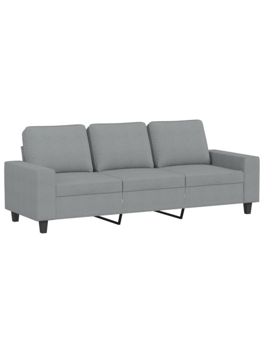 Trivietė sofa su pakoja, šviesiai pilka, 180cm, audinys