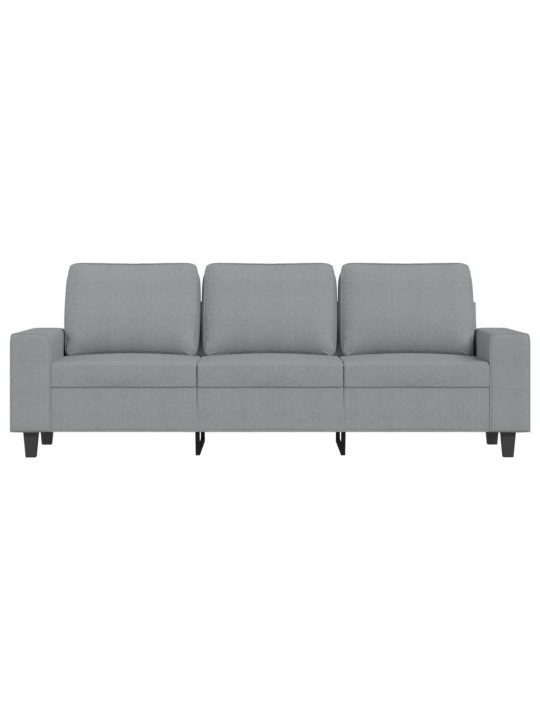 Trivietė sofa su pakoja, šviesiai pilka, 180cm, audinys