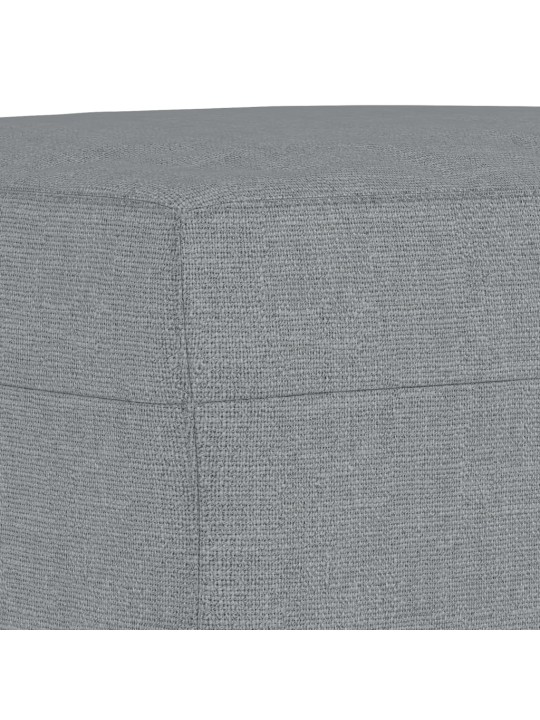 Trivietė sofa su pakoja, šviesiai pilka, 180cm, audinys