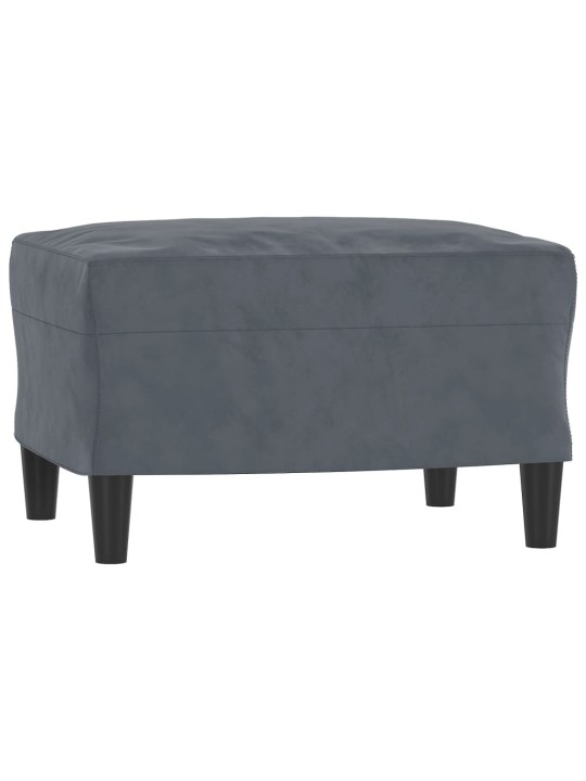 Trivietė sofa su pakoja, tamsiai pilkos spalvos, 180cm, aksomas