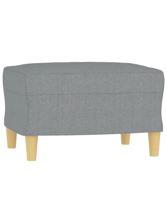 Trivietė sofa su pakoja, šviesiai pilka, 180cm, audinys