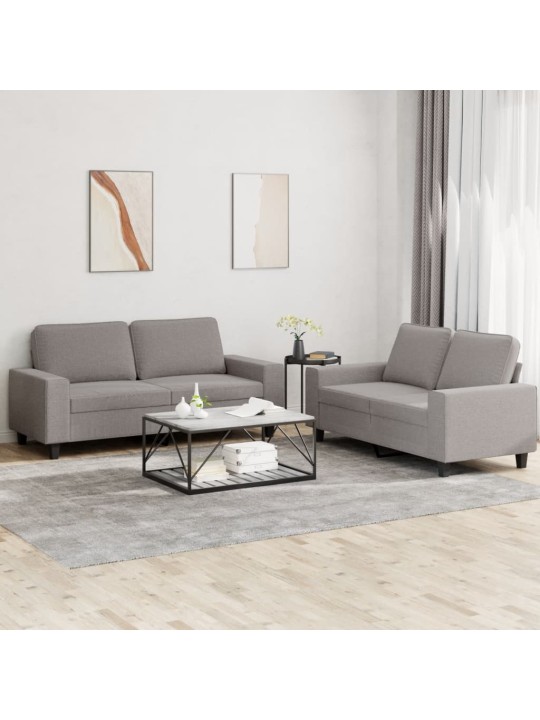 Sofos komplektas, 2 dalių, taupe spalvos, audinys