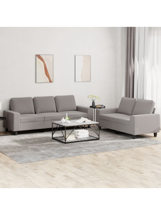 Sofos komplektas, 2 dalių, taupe spalvos, audinys