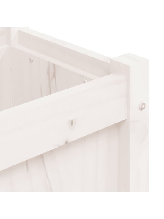Sodo lovelis, baltas, 150x31x31cm, pušies medienos masyvas