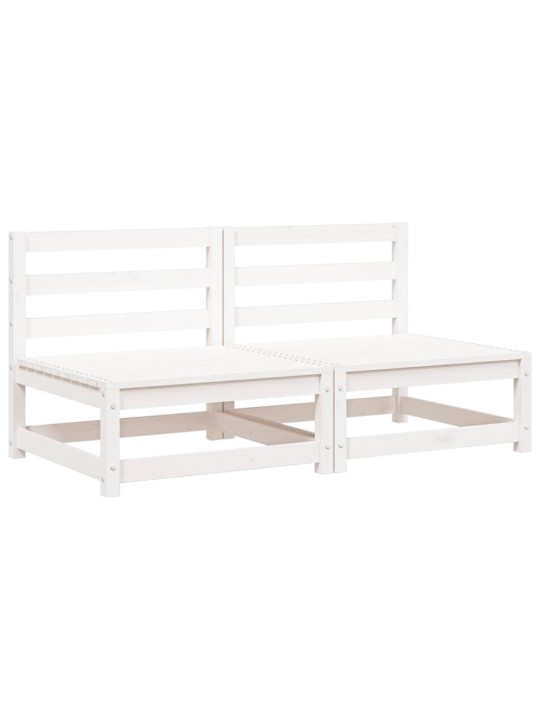 Sodo sofos dalys, 2vnt., baltos, 70x70x67cm, pušis, be porankių