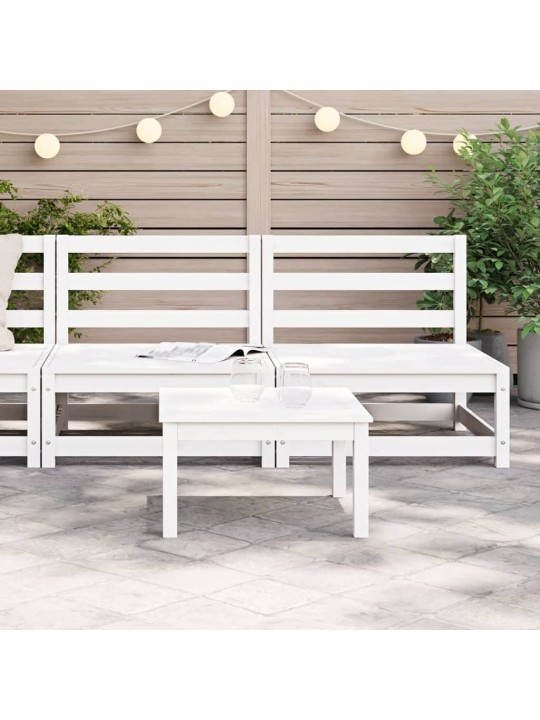 Sodo sofos dalys, 2vnt., baltos, 70x70x67cm, pušis, be porankių