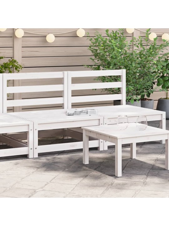 Sodo sofos dalys, 2vnt., baltos, 70x70x67cm, pušis, be porankių