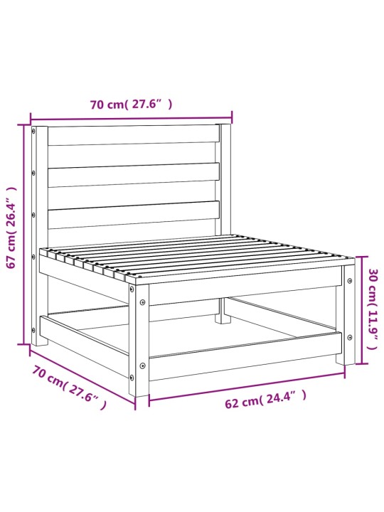 Sodo sofos dalys, 2vnt., 70x70x67cm, pušis, be porankių