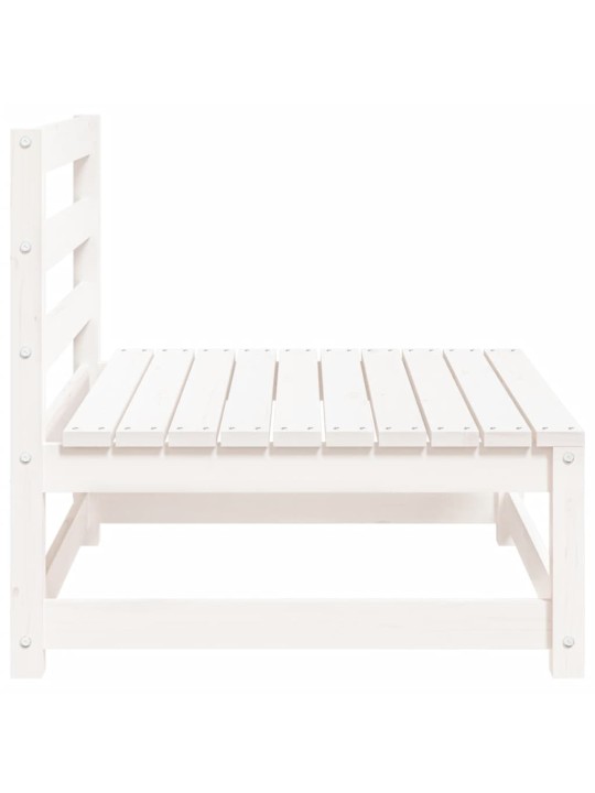 Sodo sofos dalys, 3vnt., baltos, 70x70x67cm, pušis, be porankių