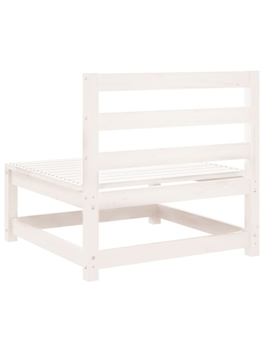 Sodo sofos dalys, 3vnt., baltos, 70x70x67cm, pušis, be porankių