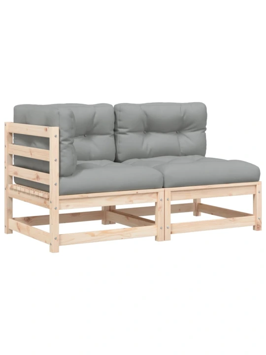 Dvivietė sodo sofa su pagalvėlėmis, pušies medienos masyvas