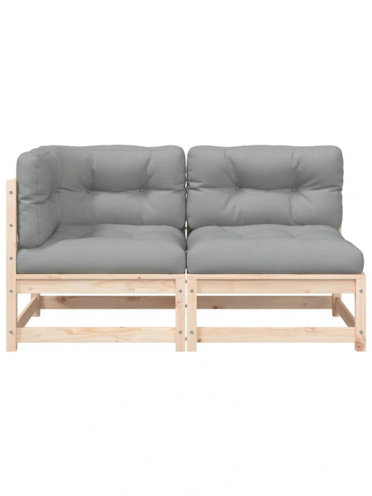 Dvivietė sodo sofa su pagalvėlėmis, pušies medienos masyvas