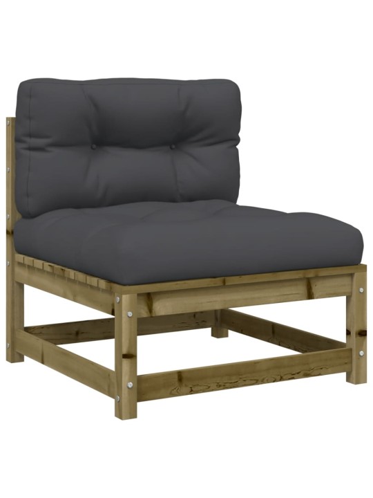Dvivietė sodo sofa su pagalvėlėmis, impregnuota pušies mediena
