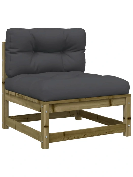Dvivietė sodo sofa su pagalvėlėmis, impregnuota pušies mediena