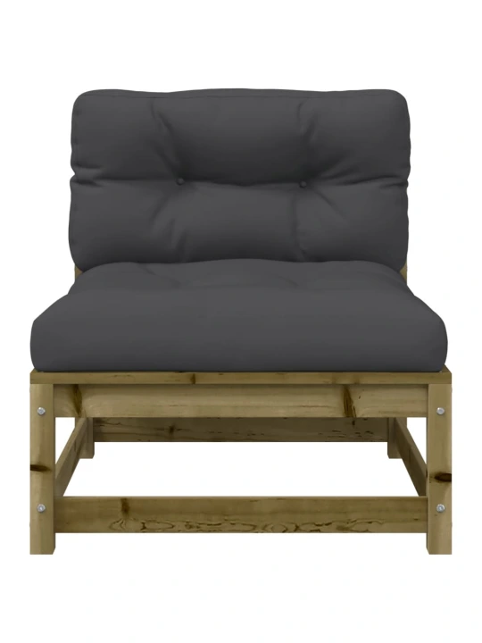 Dvivietė sodo sofa su pagalvėlėmis, impregnuota pušies mediena