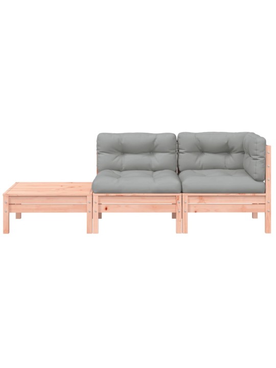 Sodo sofa su pagalvėlėmis ir pakoja, douglas eglės masyvas