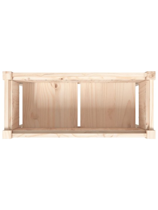 Sodo lovelis su kojelėmis, 70x31x70cm, pušies medienos masyvas