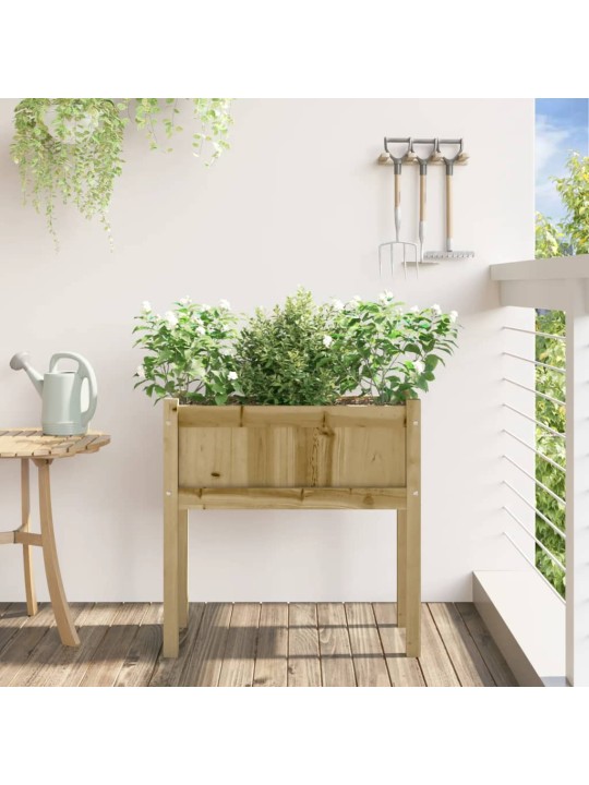Sodo lovelis su kojelėmis, 70x31x70cm, impregnuota pušis