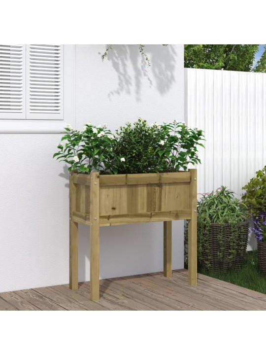 Sodo lovelis su kojelėmis, 70x31x70cm, impregnuota pušis